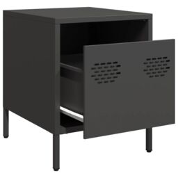 Berkfield Home Bedside Cabinets¬†2 pcs Black 35x39x43.5 cm Steel - thumbnail 4