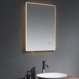 Clifton 70cm Rectangular Infra-Red Slim Bathroom Wall Mirror with Demister Pad in Natural - thumbnail 1