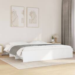 Berkfield Home Durable Bed Frame without Mattress White 200x200 cm Engineered Wood - thumbnail 2