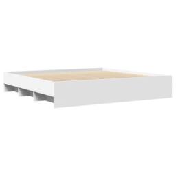 Berkfield Home Durable Bed Frame without Mattress White 200x200 cm Engineered Wood - thumbnail 4