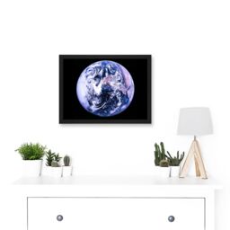 Artery8 Space Nasa Earth Apollo 17 Blue Marble Photograph Artwork Framed Wall Art Print A4 in Black - thumbnail 2