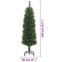 Berkfield Home Slim Artificial Christmas Tree with Stand Green 120 cm PVC - thumbnail 7