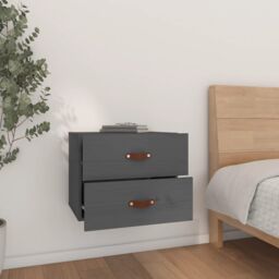 Berkfield Home Wall-mounted Bedside Cabinet Grey 50x36x40 cm - Size: 50 x 36 x 40 cm - thumbnail 3