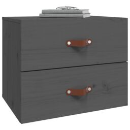 Berkfield Home Wall-mounted Bedside Cabinet Grey 50x36x40 cm - Size: 50 x 36 x 40 cm - thumbnail 4