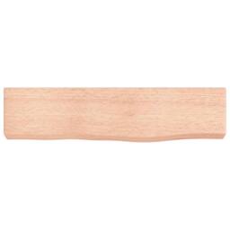 Berkfield Home Wall Shelf Light Brown 40x10x4 cm Treated Solid Wood Oak - Size: 40 x 10 x 4 cm - thumbnail 4
