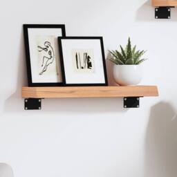 Berkfield Home Wall Shelf Light Brown 40x10x4 cm Treated Solid Wood Oak - Size: 40 x 10 x 4 cm - thumbnail 2
