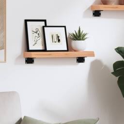 Berkfield Home Wall Shelf Light Brown 40x10x4 cm Treated Solid Wood Oak - Size: 40 x 10 x 4 cm - thumbnail 1