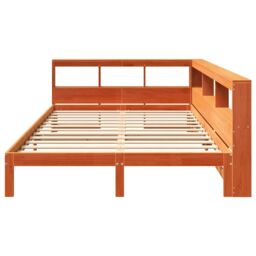 Berkfield Home Bookcase Bed without Mattress Wax Brown 140x200 cm Solid Wood Pine - thumbnail 5