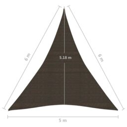 Berkfield Home Sunshade Sail 160 g/m ² Brown 5x6x6 m HDPE - thumbnail 6