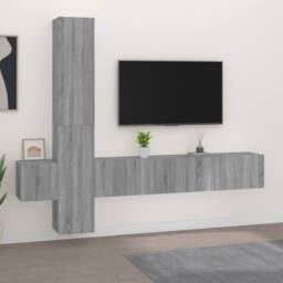 Berkfield Home 5 Piece TV Cabinet Set Grey Sonoma Engineered Wood - thumbnail 1
