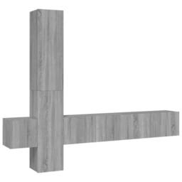 Berkfield Home 5 Piece TV Cabinet Set Grey Sonoma Engineered Wood - thumbnail 2