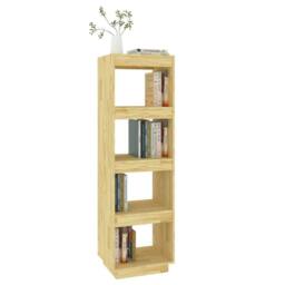 Berkfield Home Beautiful Book Cabinet/Room Divider 40x35x135 cm Solid Pinewood in Natural - Size: 40 x 35 x 135 cm - thumbnail 4