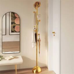 Nordara Freestanding Metal Coat Rack 170x42x42cm in Gold - Size: 170 x 42 x 42 cm - thumbnail 5