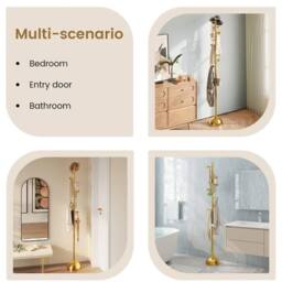 Nordara Freestanding Metal Coat Rack 170x42x42cm in Gold - Size: 170 x 42 x 42 cm - thumbnail 2