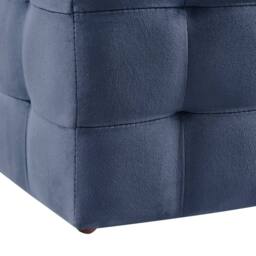 Wyld and Coco Dark Blue Velvet Tufted Ottoman With Storage Bench - thumbnail 8
