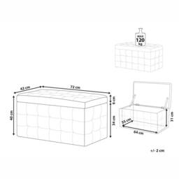 Wyld and Coco Dark Blue Velvet Tufted Ottoman With Storage Bench - thumbnail 3