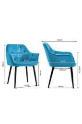 Groundlevel Set of 2 Velvet Upholstered Dining Chairs in Teal - thumbnail 3