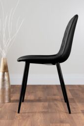 FurnitureboxUK Santorini Brown Round Dining Table & 6 Corona Black Leg Chairs - thumbnail 5