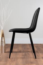 FurnitureboxUK Santorini Brown Round Dining Table & 6 Corona Black Leg Chairs - thumbnail 9