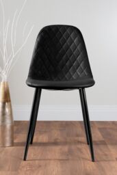 FurnitureboxUK Santorini Brown Round Dining Table & 6 Corona Black Leg Chairs - thumbnail 8