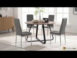 FurnitureboxUK Santorini Brown Round Dining Table & 6 Corona Black Leg Chairs - thumbnail 7