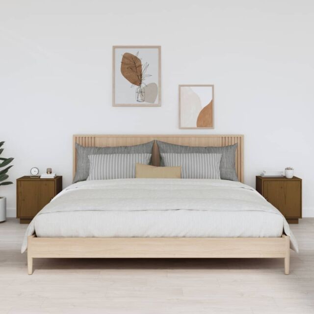 Berkfield Home Bedside Cabinets 2 pcs Honey Brown 40x34x45 cm Solid Wood Pine - Size: 40 x 34 x 45 cm - image 1