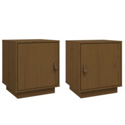 Berkfield Home Bedside Cabinets 2 pcs Honey Brown 40x34x45 cm Solid Wood Pine - Size: 40 x 34 x 45 cm - thumbnail 2