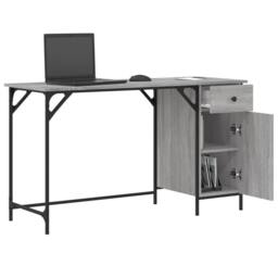 Berkfield Home Computer Desk Grey Sonoma 131x48x75 cm Engineered Wood - Size: 131 x 48 x 75 cm - thumbnail 4