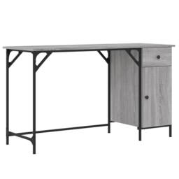 Berkfield Home Computer Desk Grey Sonoma 131x48x75 cm Engineered Wood - Size: 131 x 48 x 75 cm - thumbnail 1