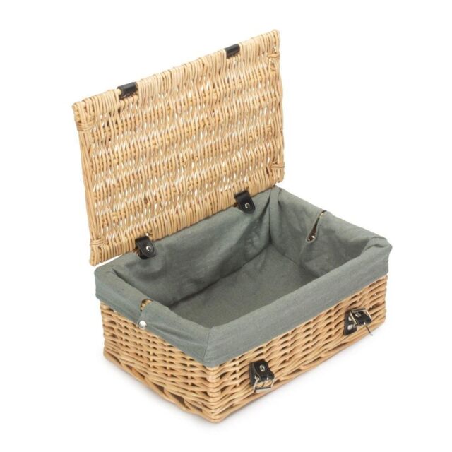 Red Hamper 36cm Buff Wicker Empty Picnic Basket in Grey - image 1