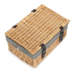 Red Hamper 36cm Buff Wicker Empty Picnic Basket in Grey - thumbnail 4