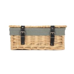 Red Hamper 36cm Buff Wicker Empty Picnic Basket in Grey - thumbnail 2