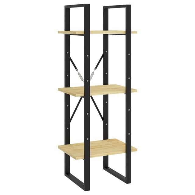 Berkfield Home 3-Tier Book Cabinet 40x30x105 cm Solid Pinewood in Brown - Size: 40 x 30 x 105 cm - image 1