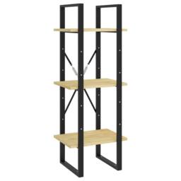 Berkfield Home 3-Tier Book Cabinet 40x30x105 cm Solid Pinewood in Brown - Size: 40 x 30 x 105 cm - thumbnail 1