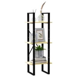 Berkfield Home 3-Tier Book Cabinet 40x30x105 cm Solid Pinewood in Brown - Size: 40 x 30 x 105 cm - thumbnail 4