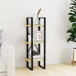 Berkfield Home 3-Tier Book Cabinet 40x30x105 cm Solid Pinewood in Brown - Size: 40 x 30 x 105 cm - thumbnail 2