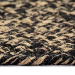 Berkfield Home Handmade Rug Jute Black & Brown 180 cm - Size: 100 cm diameter - thumbnail 3