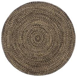 Berkfield Home Handmade Rug Jute Black & Brown 180 cm - Size: 100 cm diameter - thumbnail 1
