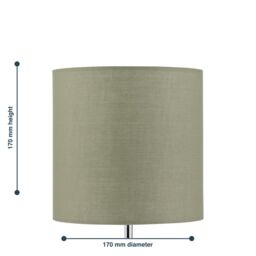 First Choice Lighting Sage Green Textured Cotton 17cm Table Lamp Shade - thumbnail 5
