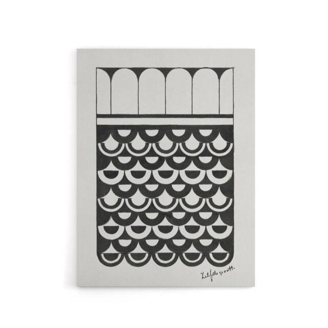 "Artery8 Geometric Ornament of Scales De Mesquita Canvas Wall Art Print in White - Size: W18"" x H24""" - image 1