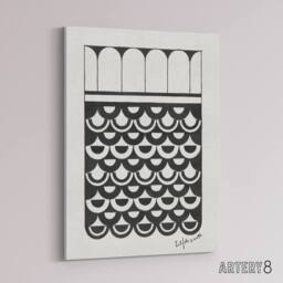 "Artery8 Geometric Ornament of Scales De Mesquita Canvas Wall Art Print in White - Size: W18"" x H24""" - thumbnail 2