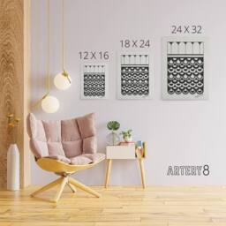 "Artery8 Geometric Ornament of Scales De Mesquita Canvas Wall Art Print in White - Size: W18"" x H24""" - thumbnail 4