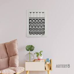"Artery8 Geometric Ornament of Scales De Mesquita Canvas Wall Art Print in White - Size: W18"" x H24""" - thumbnail 3