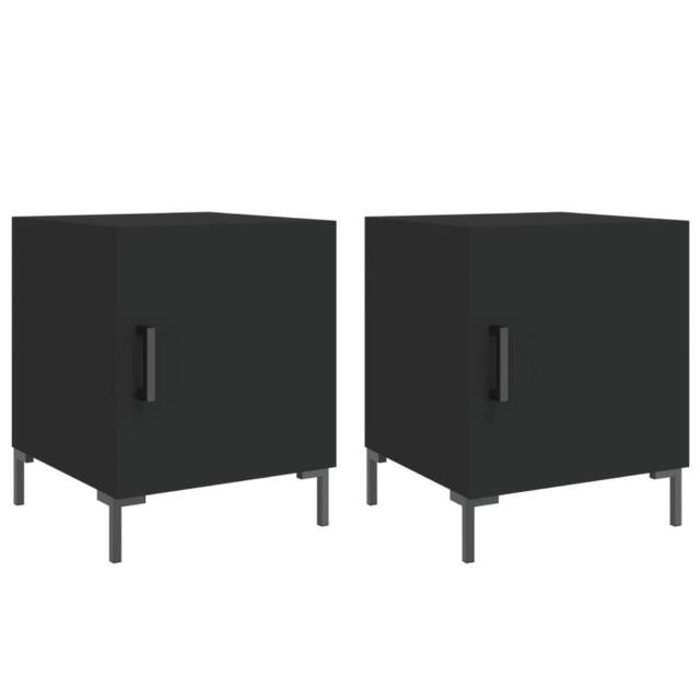 Berkfield Home Bedside Cabinets 2 pcs Black 40x40x50 cm Engineered Wood - Size: 40 x 40 x 50 cm