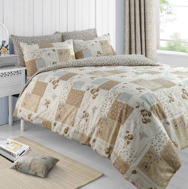 Velosso Maya Cotton Rich Printed Duvet Cover & Pillowcase Set in Natural - Size: Double - image 1