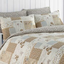 Velosso Maya Cotton Rich Printed Duvet Cover & Pillowcase Set in Natural - Size: Double - thumbnail 2