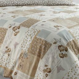 Velosso Maya Cotton Rich Printed Duvet Cover & Pillowcase Set in Natural - Size: Double - thumbnail 3