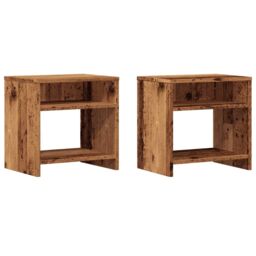 Berkfield Home Bedside Cabinets¬†2 pcs Old Wood 40x30x40 cm Engineered Wood in Brown - Size: 40 x 30 x 40 cm - thumbnail 2