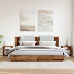 Berkfield Home Bedside Cabinets¬†2 pcs Old Wood 40x30x40 cm Engineered Wood in Brown - Size: 40 x 30 x 40 cm - thumbnail 3