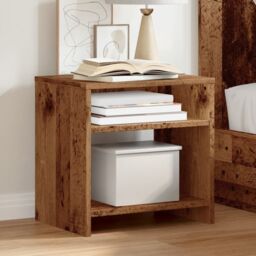 Berkfield Home Bedside Cabinets¬†2 pcs Old Wood 40x30x40 cm Engineered Wood in Brown - Size: 40 x 30 x 40 cm - thumbnail 1